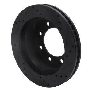 Dodge Ram 3500 Brake Rotor (1) - Front Left - R1 Concepts - Drilled & Slotted - Black - `00-`02